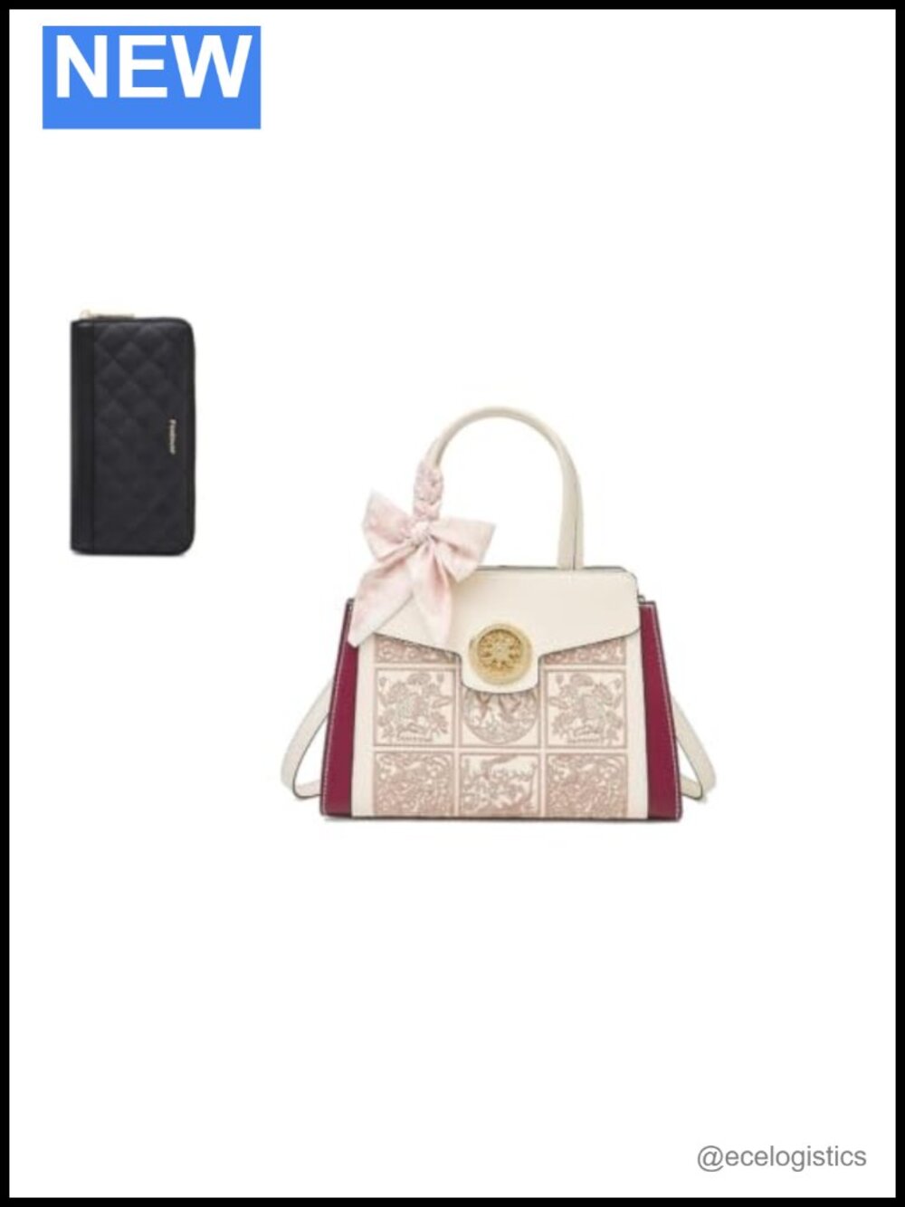 Genuine Leather Crossbody Purse with Wristlet, Adjustable Strap